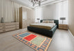 Machine Washable Contemporary Cherry Red Rug in a Bedroom, wshcon1714