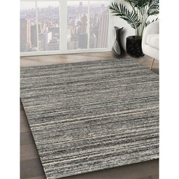 Contemporary Dark Gray Modern Rug in Family Room, con1715