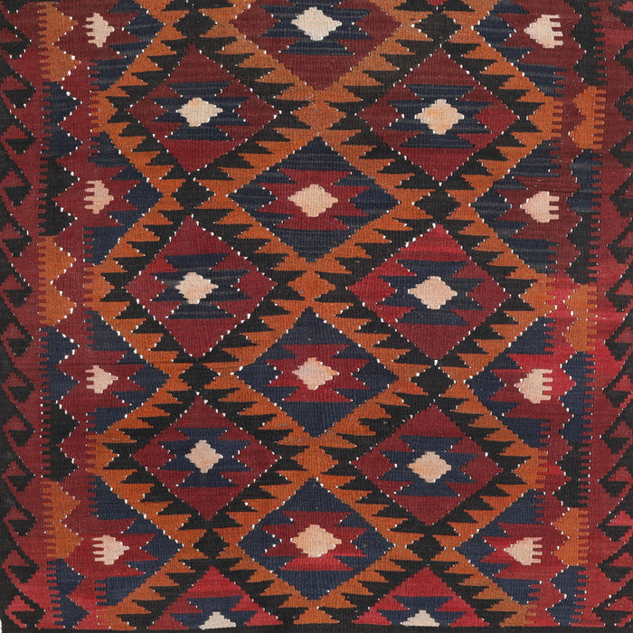 Square Contemporary Saffron Red Oriental Rug, con1717