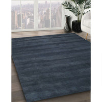 Contemporary Dark Blue Grey Blue Modern Rug, con171