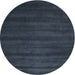 Sideview of Contemporary Dark Blue Grey Blue Modern Rug, con171