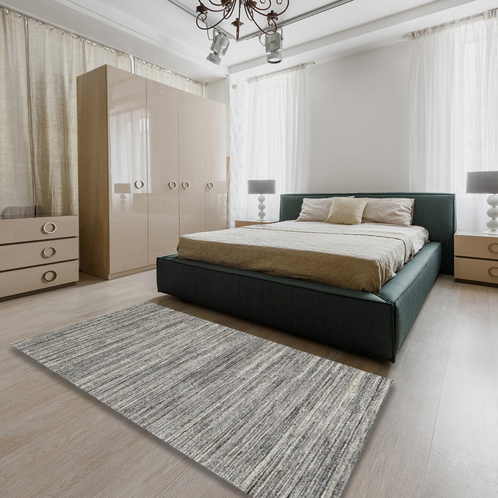 Contemporary Sandstone Brown Modern Rug in a Bedroom, con1721