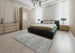 Contemporary Gray Modern Rug in a Bedroom, con1722