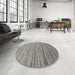 Round Machine Washable Contemporary Sandstone Brown Rug in a Office, wshcon1726