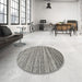 Round Machine Washable Contemporary Sandstone Brown Rug in a Office, wshcon1727