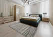 Contemporary Sandstone Brown Modern Rug in a Bedroom, con1727