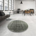 Round Contemporary Gray Modern Rug in a Office, con1729