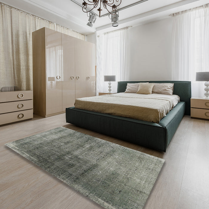 Contemporary Gray Modern Rug in a Bedroom, con1729