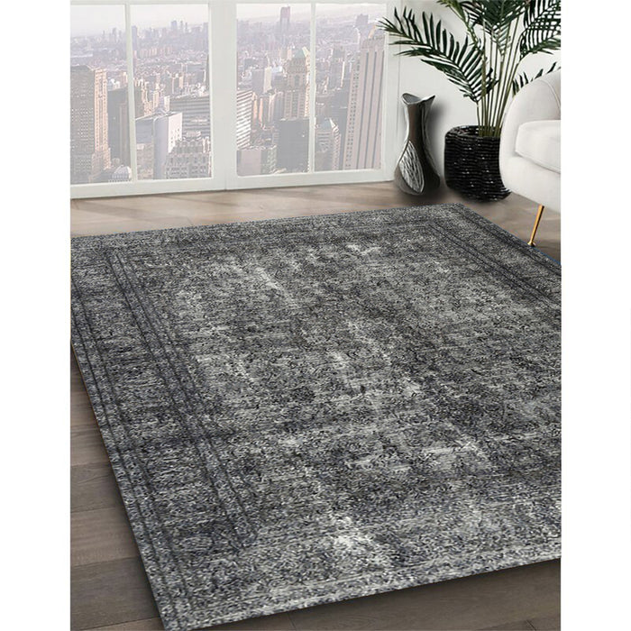 Machine Washable Contemporary Light Black Rug in a Family Room, wshcon1730