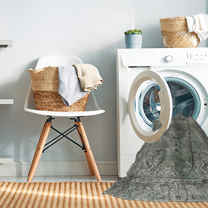 Machine Washable Contemporary Gray Rug in a Washing Machine, wshcon1731