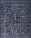 Contemporary Dark Slate Blue Modern Rug, con1734