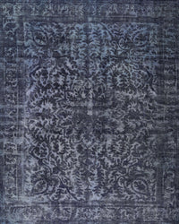 Machine Washable Contemporary Dark Slate Blue Rug, wshcon1734