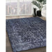 Contemporary Dark Slate Blue Modern Rug in Family Room, con1734