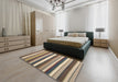 Contemporary Brown Modern Rug in a Bedroom, con1735