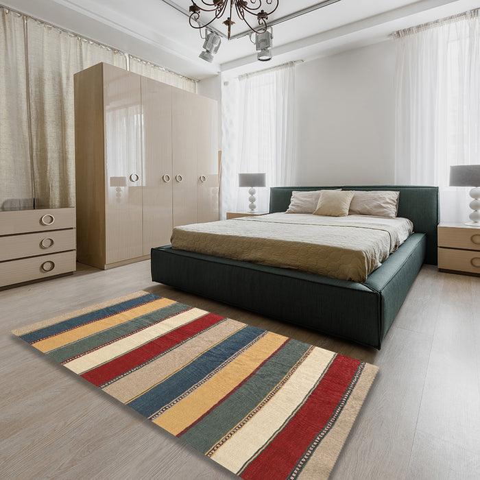 Machine Washable Contemporary Sepia Brown Rug in a Bedroom, wshcon1737