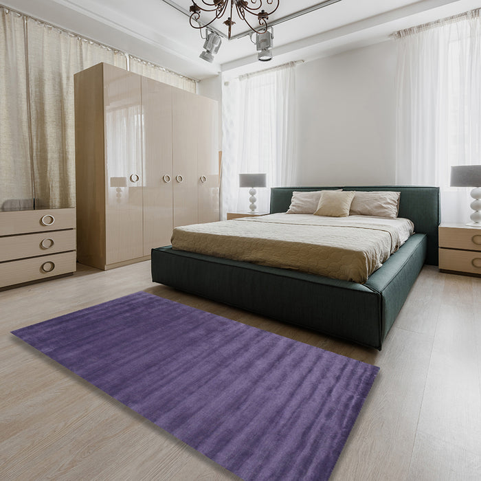 Contemporary Purple Modern Rug in a Bedroom, con173