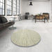 Round Machine Washable Contemporary Gold Rug in a Office, wshcon1740