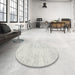 Round Contemporary Cloud Gray Modern Rug in a Office, con1741