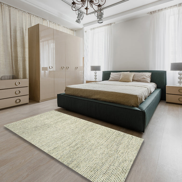 Machine Washable Contemporary Gold Rug in a Bedroom, wshcon1743