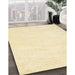 Contemporary Peach Beige Solid Rug in Family Room, con1747