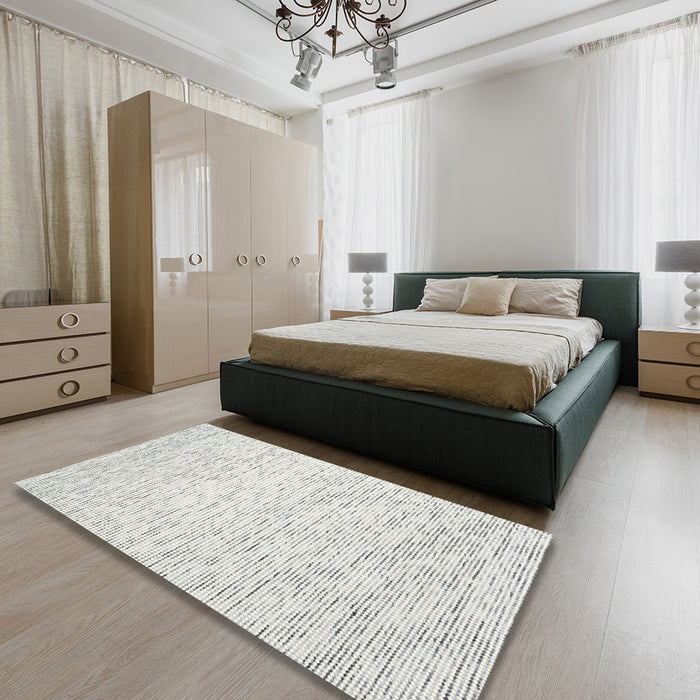Machine Washable Contemporary Cloud Gray Rug in a Bedroom, wshcon1749