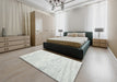 Machine Washable Contemporary Cloud Gray Rug in a Bedroom, wshcon1753