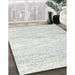 Contemporary Cloud Gray Modern Rug in Family Room, con1753