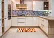 Machine Washable Contemporary Orange Rug in a Kitchen, wshcon1756