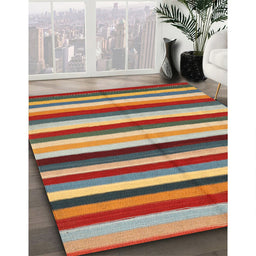 Machine Washable Contemporary Fire Brick Red Rug in a Family Room, wshcon1763