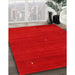 Machine Washable Contemporary Red Rug in a Family Room, wshcon1764