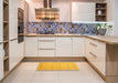 Machine Washable Contemporary Deep Yellow Rug in a Kitchen, wshcon1766