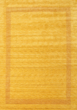 Machine Washable Contemporary Deep Yellow Rug, wshcon1766