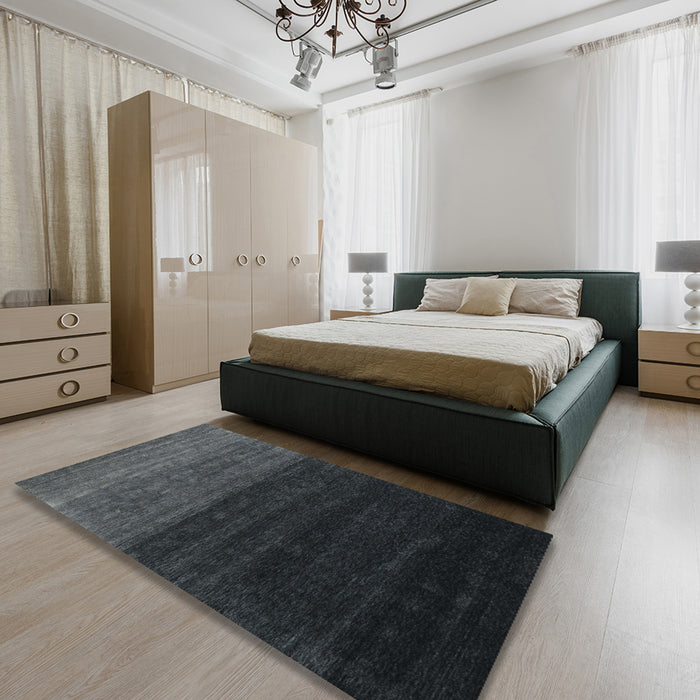 Contemporary Gray Modern Rug in a Bedroom, con1768