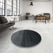 Round Contemporary Gray Modern Rug in a Office, con1768