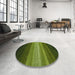 Round Machine Washable Contemporary Dark Forest Green Rug in a Office, wshcon1769