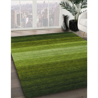 Contemporary Dark Forest Green Modern Rug, con1769