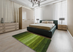 Contemporary Dark Forest Green Modern Rug in a Bedroom, con1769