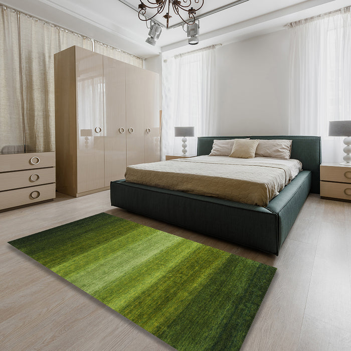 Machine Washable Contemporary Dark Forest Green Rug in a Bedroom, wshcon1769