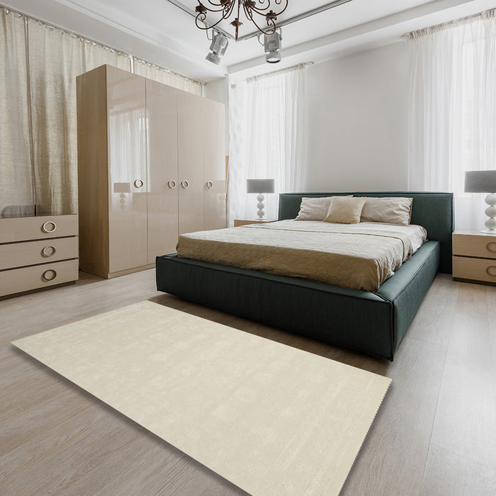 Machine Washable Contemporary Tan Brown Rug in a Bedroom, wshcon176