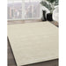 Contemporary Tan Brown Solid Rug in Family Room, con176