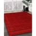 Contemporary Red Modern Rug in Family Room, con1771