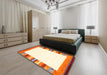 Machine Washable Contemporary Orange Rug in a Bedroom, wshcon1772