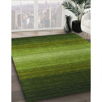 Contemporary Dark Forest Green Modern Rug, con1774