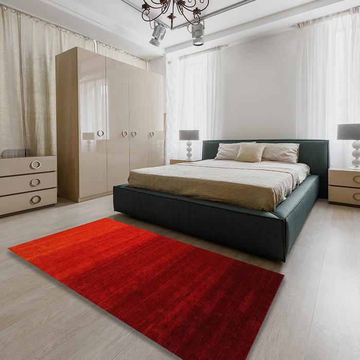 Contemporary Red Modern Rug in a Bedroom, con1775