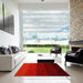 Square Machine Washable Contemporary Tomato Red Rug in a Living Room, wshcon1775