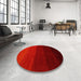 Round Contemporary Red Modern Rug in a Office, con1775