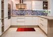 Machine Washable Contemporary Tomato Red Rug in a Kitchen, wshcon1775