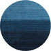 Sideview of Contemporary Deep-Sea Blue Modern Rug, con1777