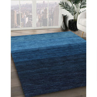 Contemporary Deep-Sea Blue Modern Rug, con1778