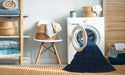 Machine Washable Contemporary Deep-Sea Blue Rug in a Washing Machine, wshcon1778